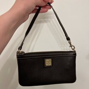 Dooney & Bourke Dark Brown Leather Wristlet